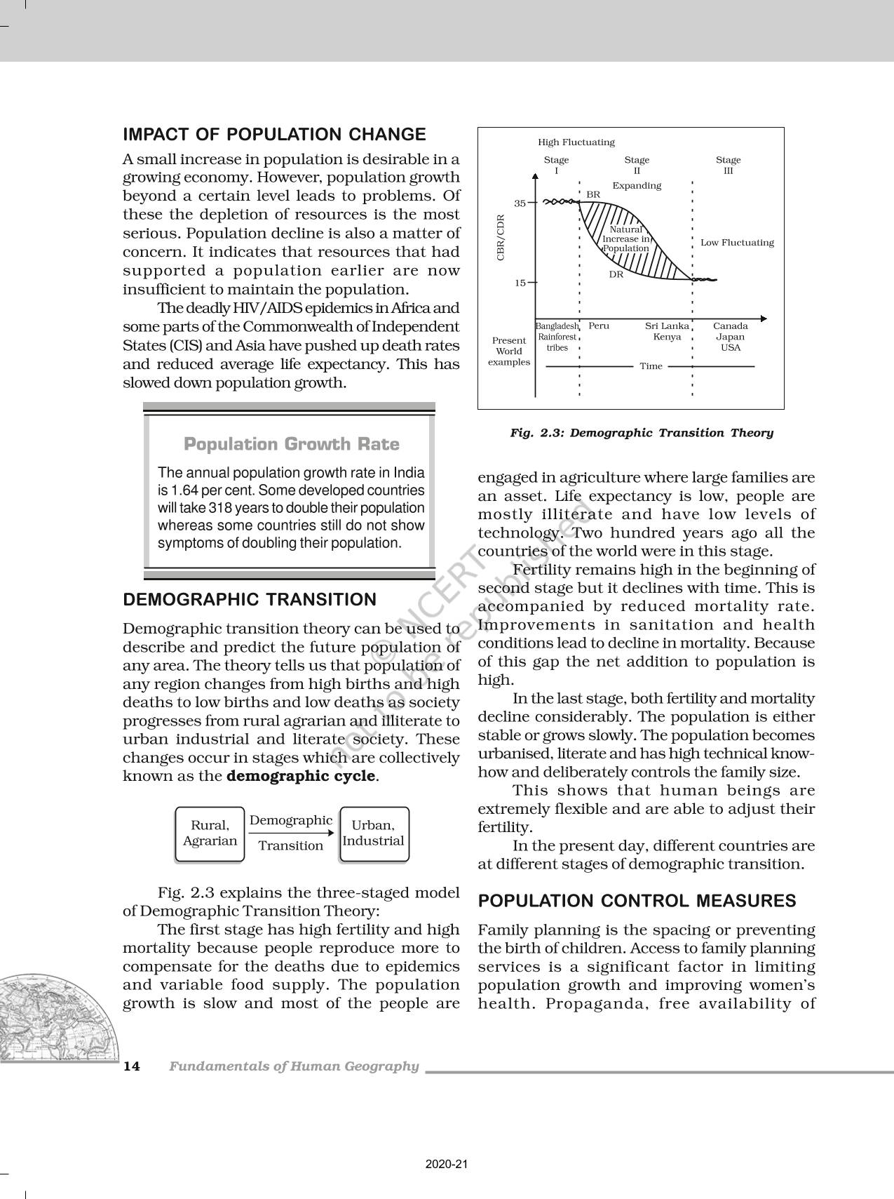 The World Population Distribution Density And Growth - NCERT Book Of ...